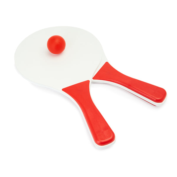 Stamina FEROE Wood and plastic beach racket set in white - promotional merchandise printed with your company logo