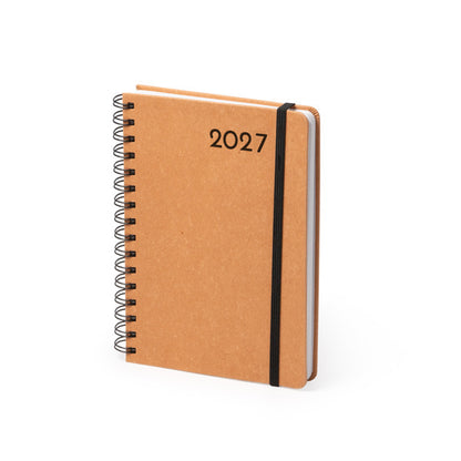 Stamina KURTIS Recycled leather diary A5 in black - promotional merchandise printed with your company logo