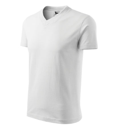 MALFINI V-NECK Unisex T-shirt in white - promotional clothing printed with your company logo