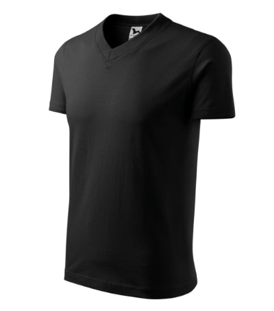MALFINI V-NECK Unisex T-shirt in black - promotional clothing printed with your company logo