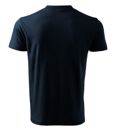 MALFINI V-NECK Unisex T-shirt in navy blue - promotional clothing printed with your company logo