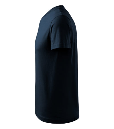 MALFINI V-NECK Unisex T-shirt in navy blue - promotional clothing printed with your company logo