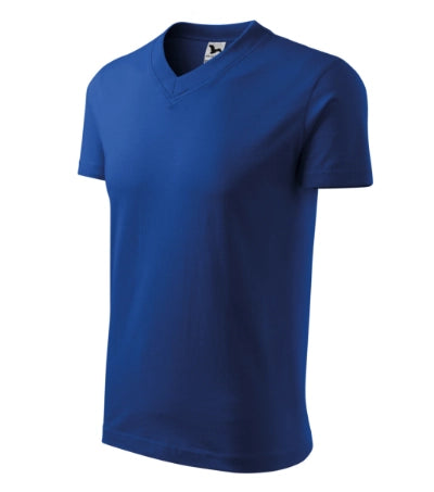MALFINI V-NECK Unisex T-shirt in royal blue - promotional clothing printed with your company logo