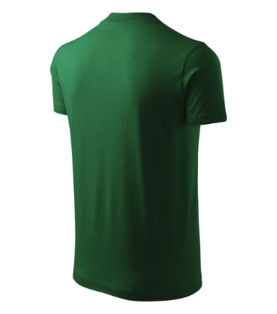 MALFINI V-NECK Unisex T-shirt in bottle green - promotional clothing printed with your company logo