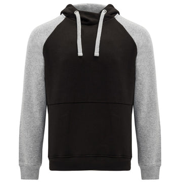 ROLY BADET Unisex hoodie in black/heather grey - promotional clothing printed with your company logo