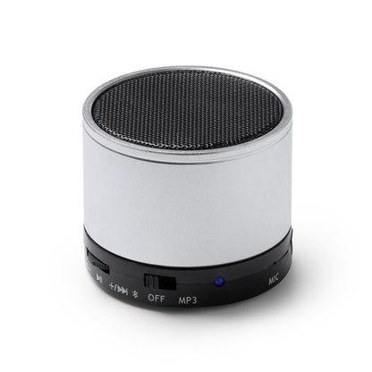 Stamina CORUS Recycled aluminium Bluetooth speaker in black - promotional merchandise printed with your company logo