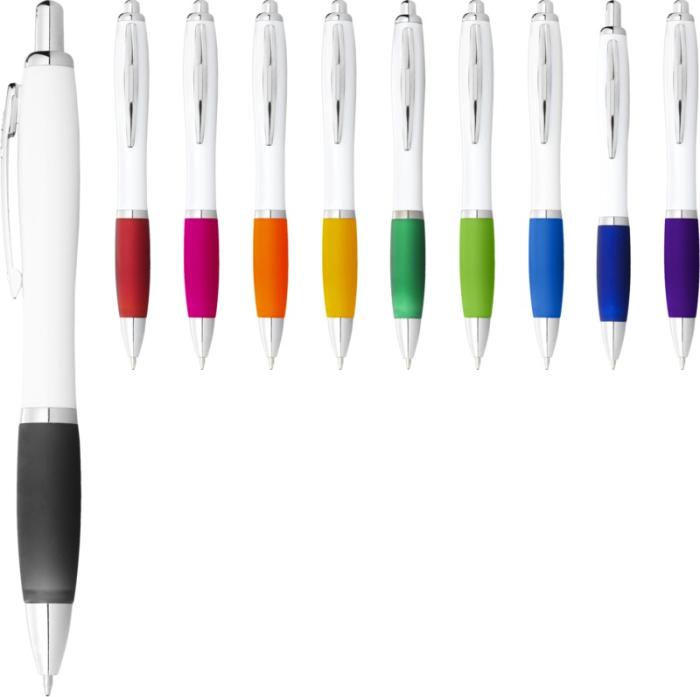 NASH WHITE - Penna a sfera con impugnatura colorata