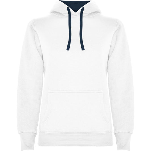 ROLY URBAN WOMAN Women's hoodie in white/navy blue - promotional clothing printed with your company logo