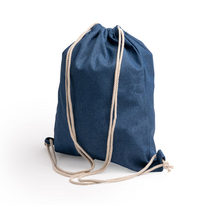 BONEY - Drawstring backpack in recycled denim with 8 mm cotton strings