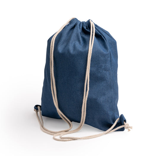BONEY - Drawstring backpack in recycled denim with 8 mm cotton strings