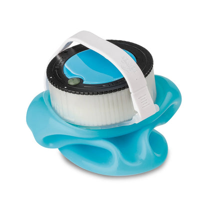 Waterproof container promotional personal care item in light blue (detail view) with custom logo branding