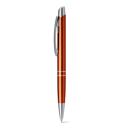 Ball pen in aluminium promotional pen in orange with custom logo branding