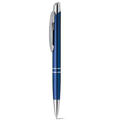 Ball pen in aluminium promotional pen in blue with custom logo branding