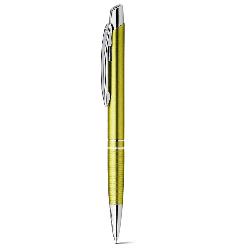 Ball pen in aluminium promotional pen in yellow with custom logo branding