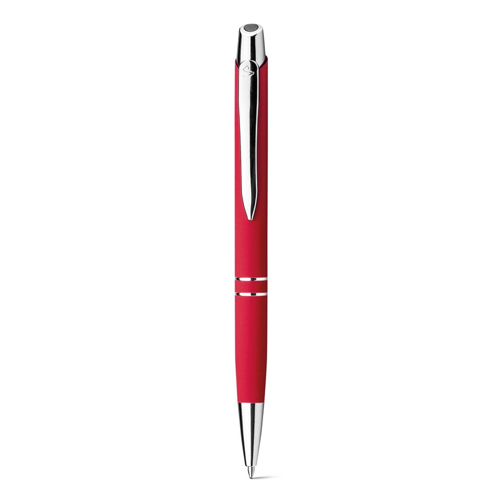 Ball pen in aluminium promotional pen in red with custom logo branding