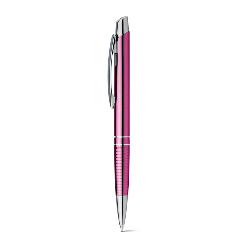 Ball pen in aluminium promotional pen (complete set view) with custom logo branding