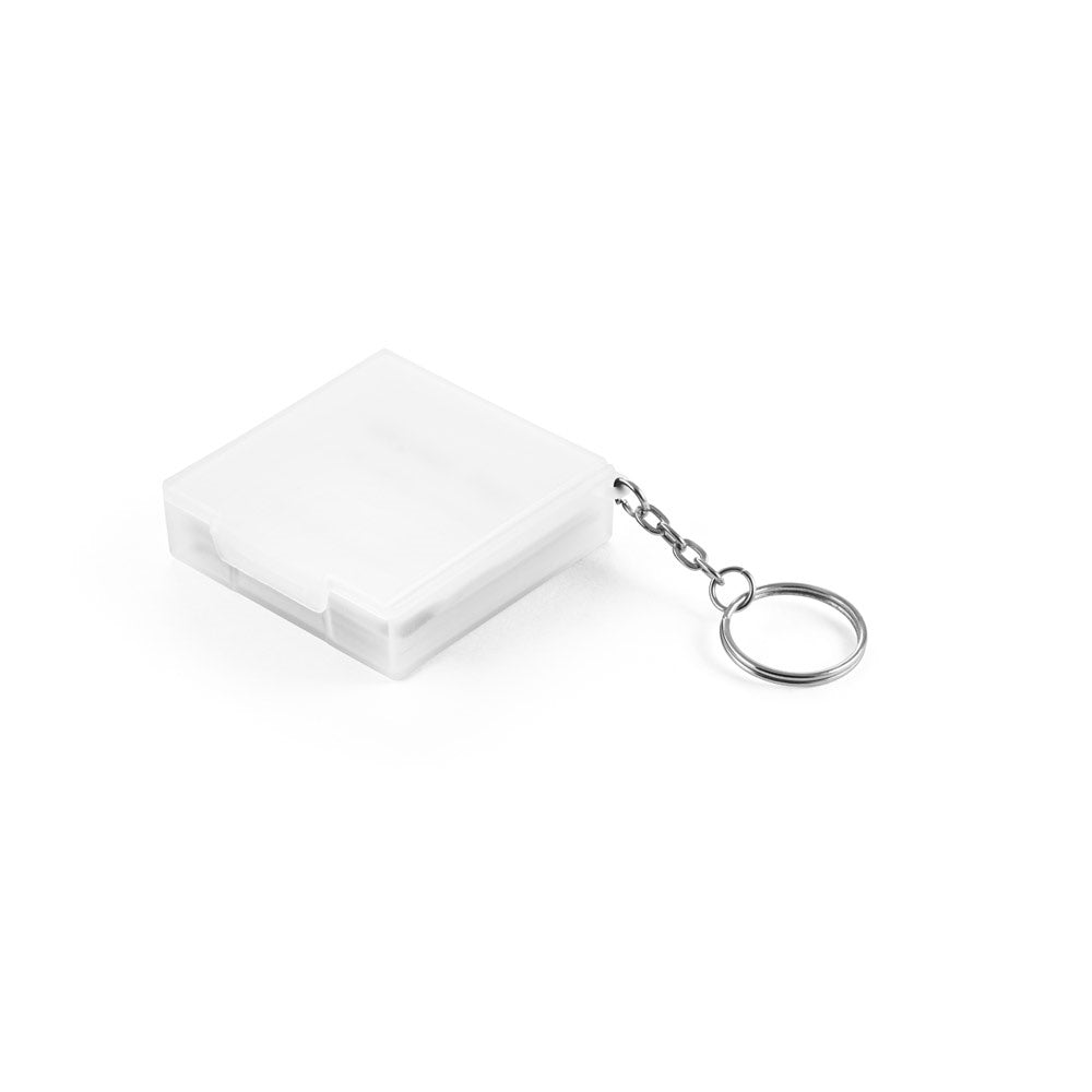Keyring promotional event giveaway in white with custom logo branding