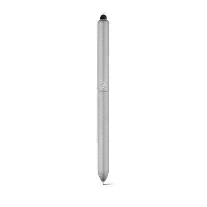 Ball pen with touch tip in aluminium promotional pen in satin silver with custom logo branding