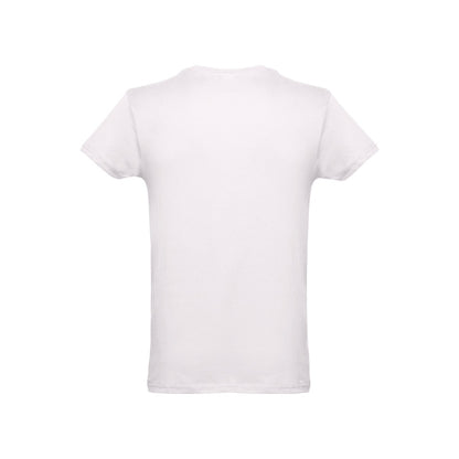 THC LUANDA II promotional t-shirt in pastel pink (detail view) with custom logo branding