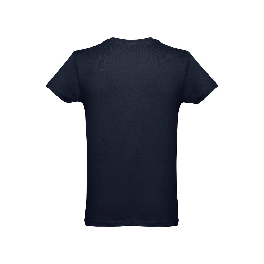 THC LUANDA II promotional t-shirt in eclipse blue (detail view) with custom logo branding