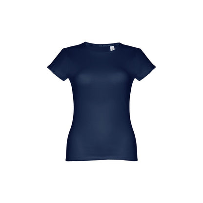 THC SOFIA II promotional t-shirt in blue (detail view) with custom logo branding
