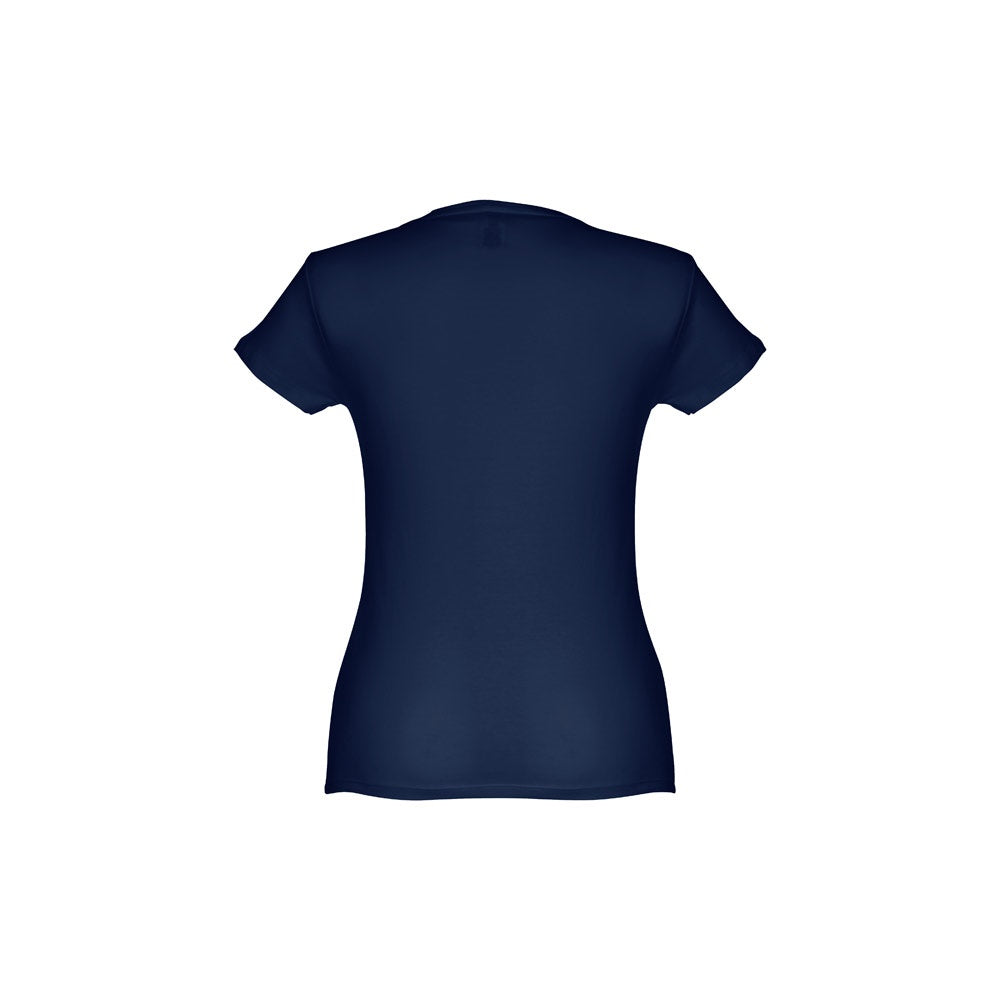 THC SOFIA II promotional t-shirt in blue (detail view) with custom logo branding
