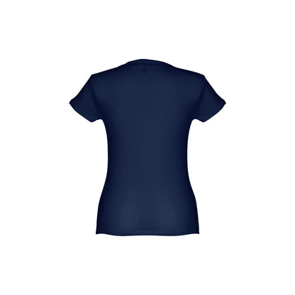 THC SOFIA II promotional t-shirt in blue (detail view) with custom logo branding