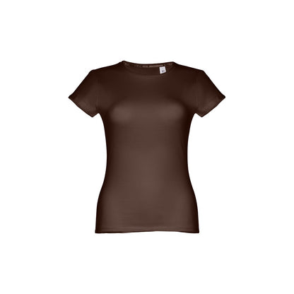 THC SOFIA II promotional t-shirt in dark brown (detail view) with custom logo branding