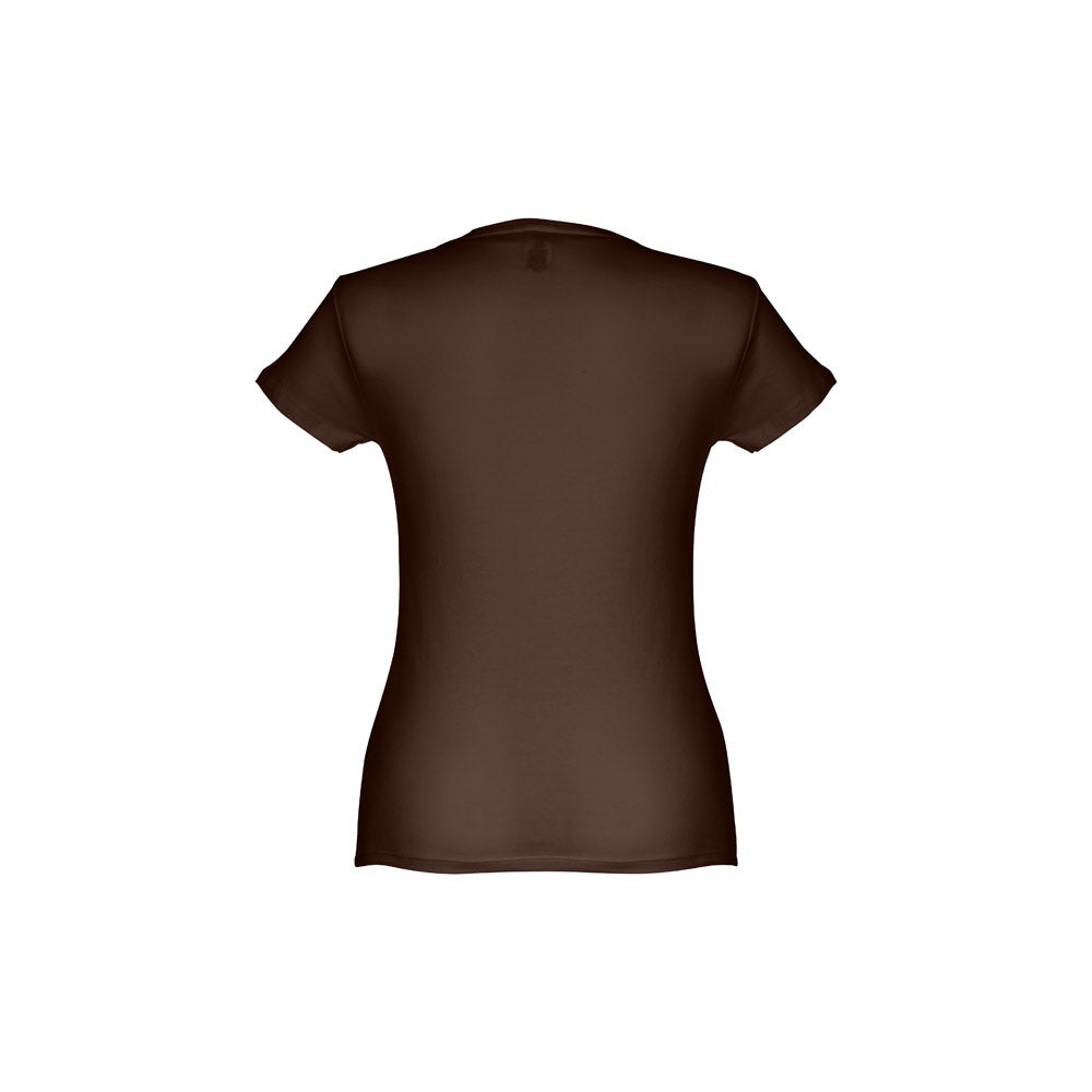 THC SOFIA II promotional t-shirt in dark brown (detail view) with custom logo branding