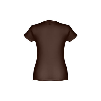 THC SOFIA II promotional t-shirt in dark brown (detail view) with custom logo branding