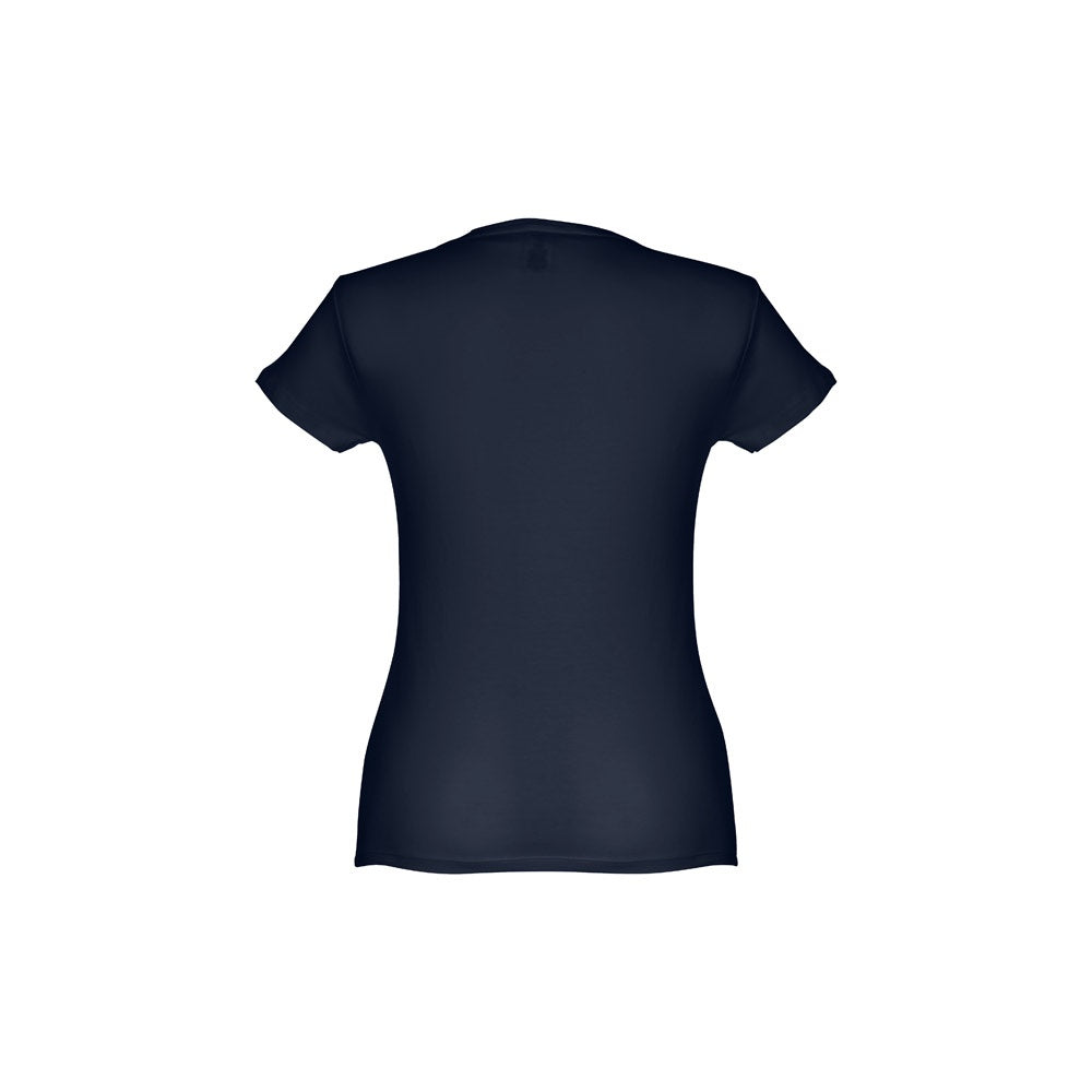 THC SOFIA II promotional t-shirt in eclipse blue (detail view) with custom logo branding