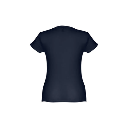 THC SOFIA II promotional t-shirt in eclipse blue (detail view) with custom logo branding