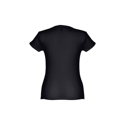 THC SOFIA 3XL II promotional t-shirt in black (detail view) with custom logo branding