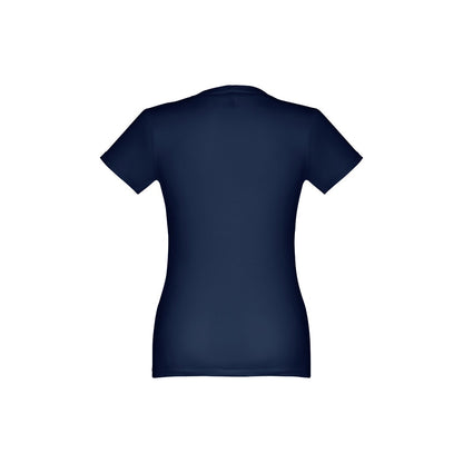 THC ANKARA WOMEN II promotional t-shirt in blue (detail view) with custom logo branding
