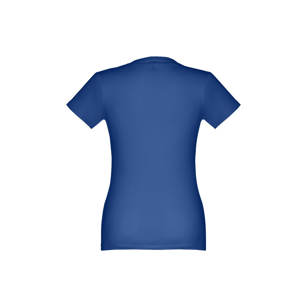 THC ANKARA WOMEN II promotional t-shirt in royal blue (detail view) with custom logo branding
