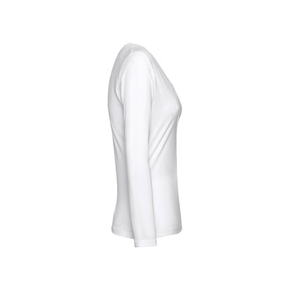 THC BUCHAREST WOMEN WH II promotional t-shirt in white (detail view) with custom logo branding