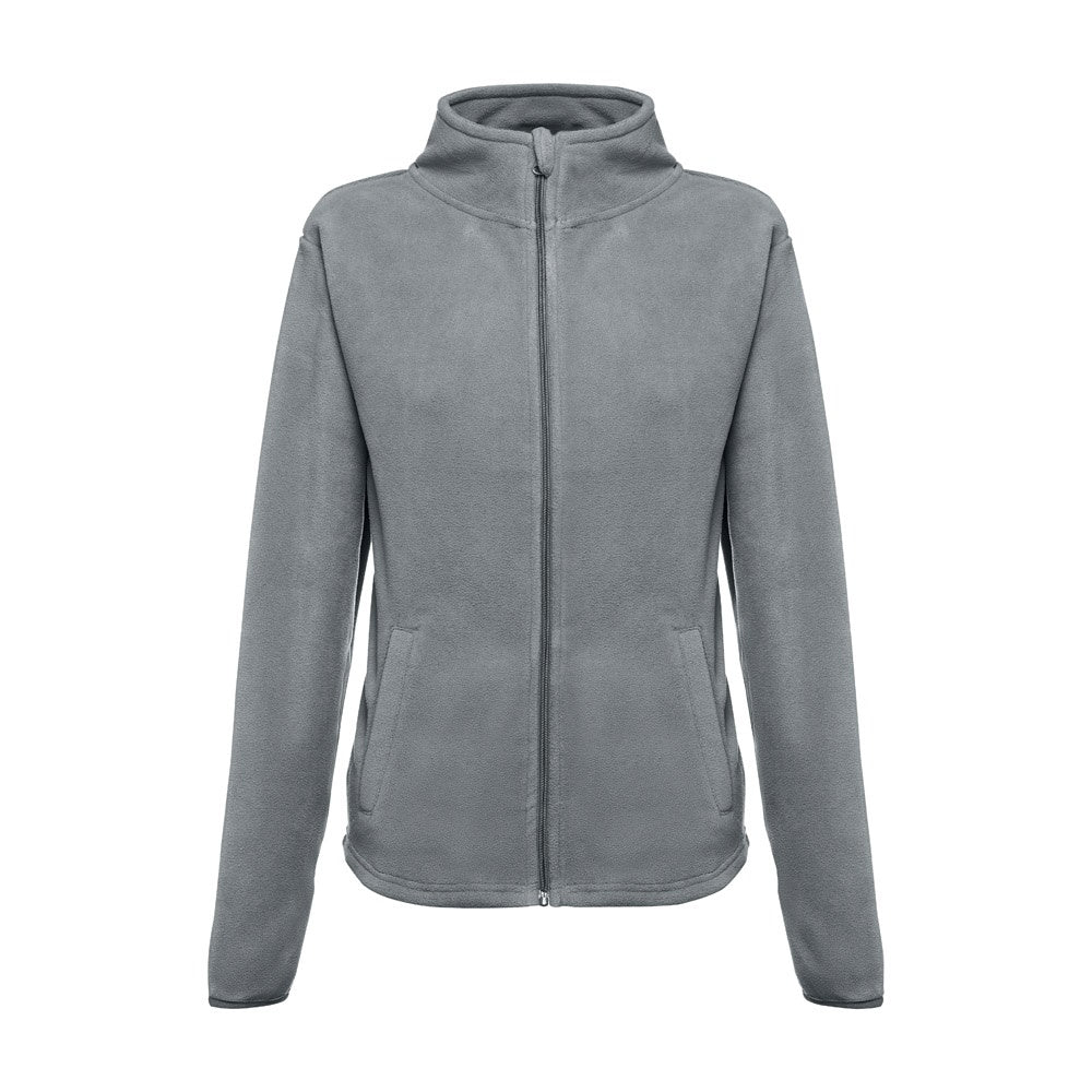 THC HELSINKI WOMEN II promotional jacket in grey (detail view) with custom logo branding