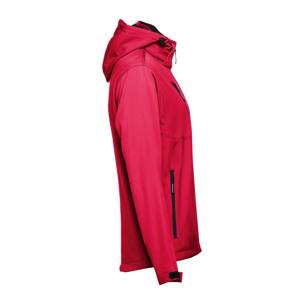 THC ZAGREB II promotional jacket in red (detail view) with custom logo branding
