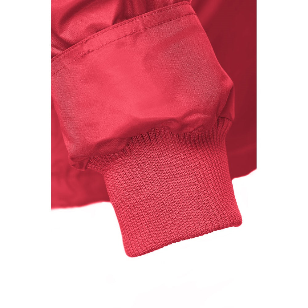 THC LIUBLIANA II promotional jacket in red (detail view) with custom logo branding