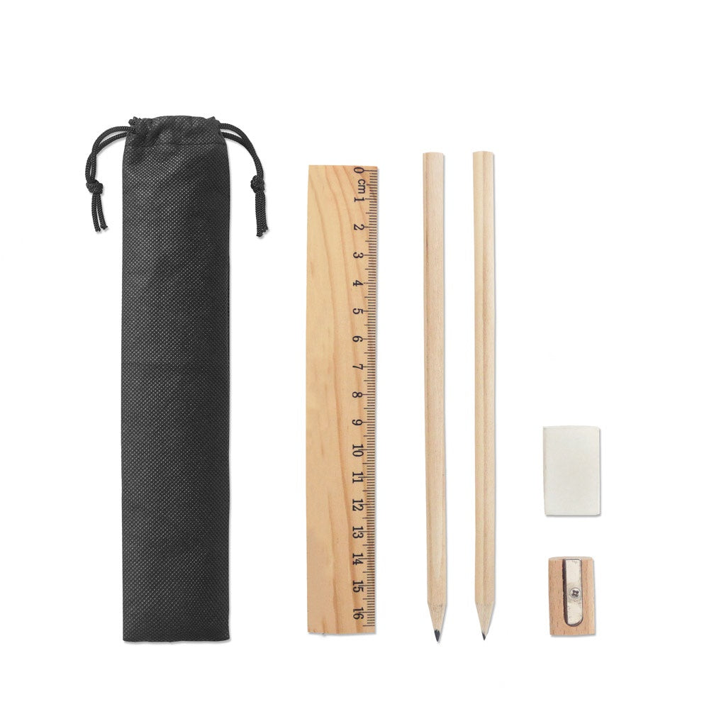 POCKETY promotional writing set (complete set view) with custom logo branding