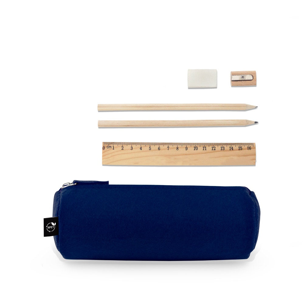 NOMAD promotional writing set in blue with custom logo branding