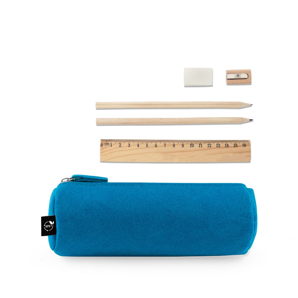 NOMAD promotional writing set in light blue with custom logo branding