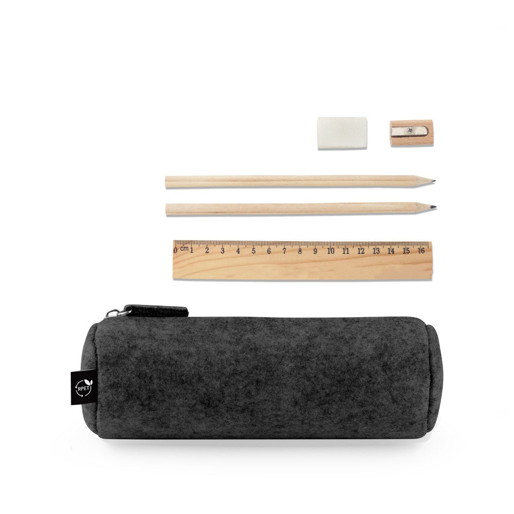 NOMAD promotional writing set in dark grey with custom logo branding