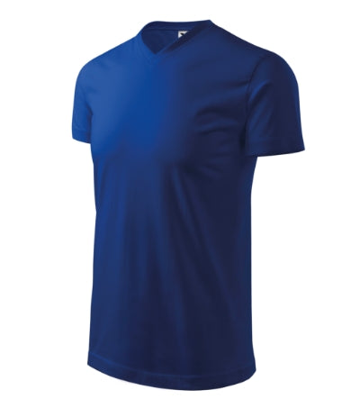 MALFINI HEAVY V-NECK Unisex T-shirt in royal blue - promotional clothing printed with your company logo