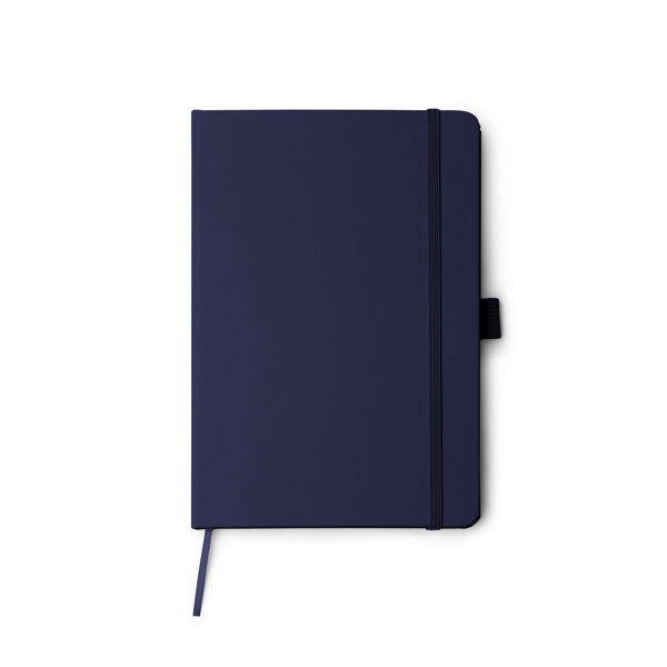 Stamina MARION Recycled PU notebook A5 in navy blue - promotional merchandise printed with your company logo