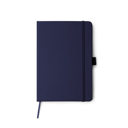Stamina MARION Recycled PU notebook A5 in navy blue - promotional merchandise printed with your company logo