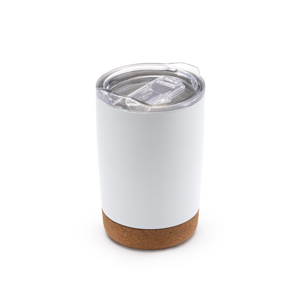 Stamina KILVEX Recycled stainless steel cup 380 ml in white - promotional merchandise printed with your company logo