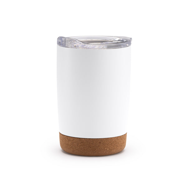 Stamina KILVEX Recycled stainless steel cup 380 ml in white - promotional merchandise printed with your company logo