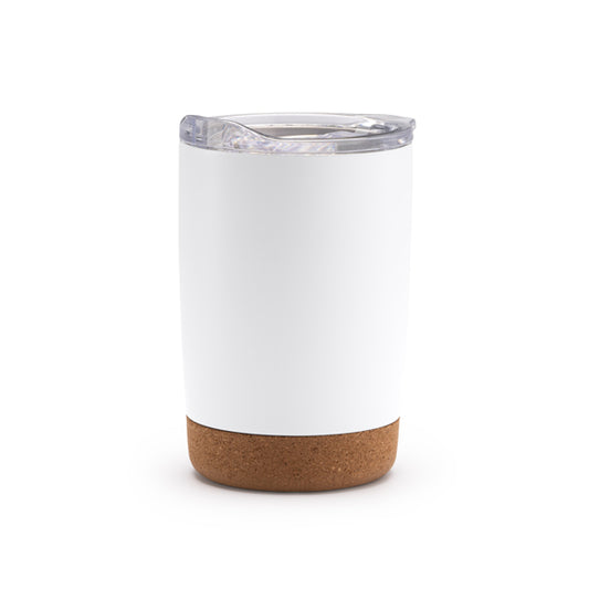 Stamina KILVEX Recycled stainless steel cup 380 ml in white - promotional merchandise printed with your company logo