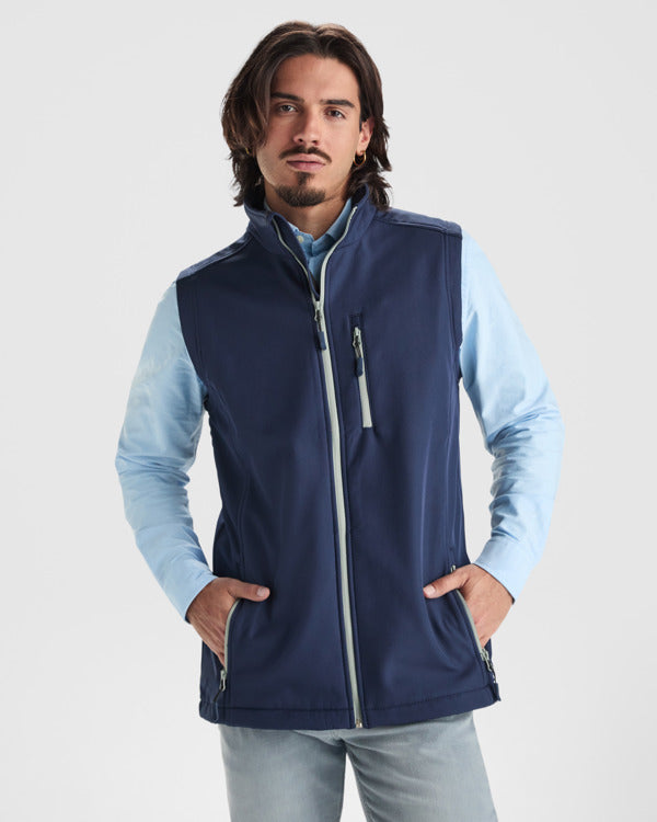 ROLY NEVADA Men's softshell vest in black - promotional clothing printed with your company logo